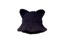 Load image into Gallery viewer, BLACK PIERCED CAT HAT
