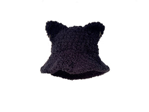 BLACK PIERCED CAT HAT