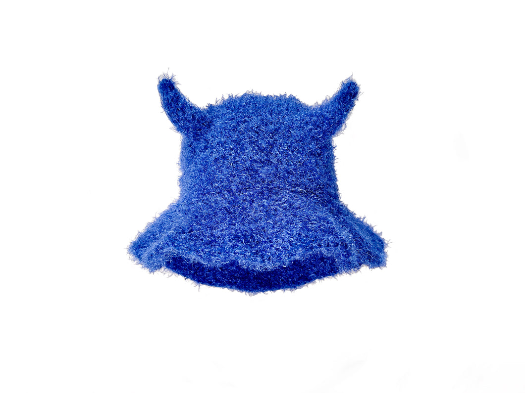 FUZZY COBALT HORN HAT