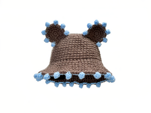 BLUE BOBBLE TEDDY HAT