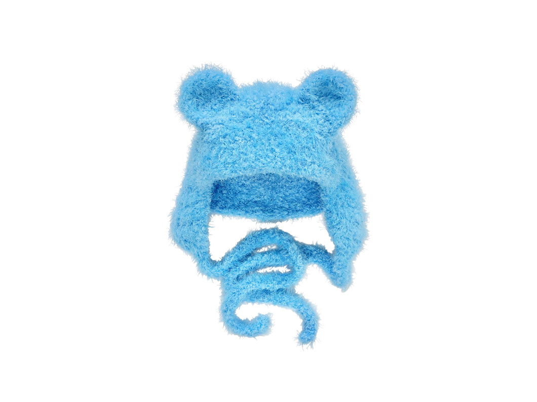 BLUE FUZZ TEDDY HAT