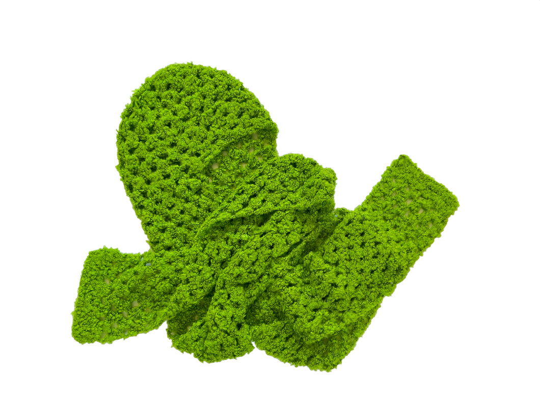 LIME POODLE HAT SCARF