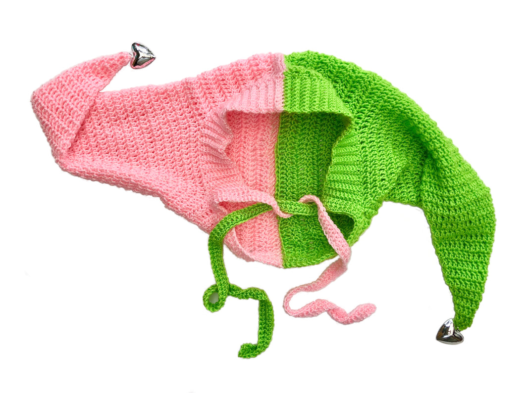 LIME PINK JESTER HAT
