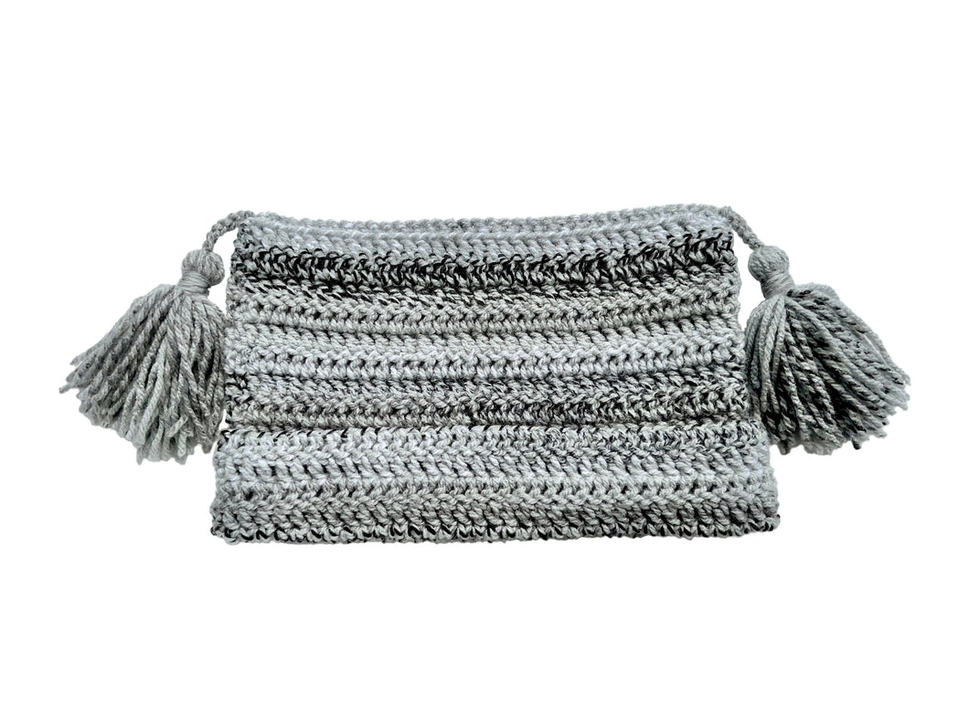 GREYSCALE TASSEL SACK HAT