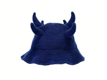 Load image into Gallery viewer, NAVY SIX HORN HAT
