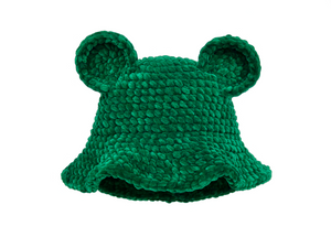 GREEN VELVET TEDDY HAT