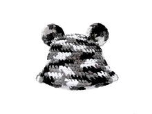 Load image into Gallery viewer, PLUSH GREYSCALE TEDDY HAT
