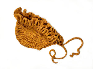 MUSTARD RUFFLE BONNET