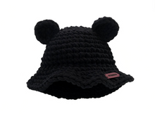 Load image into Gallery viewer, BLACK PLUSH TEDDY HAT
